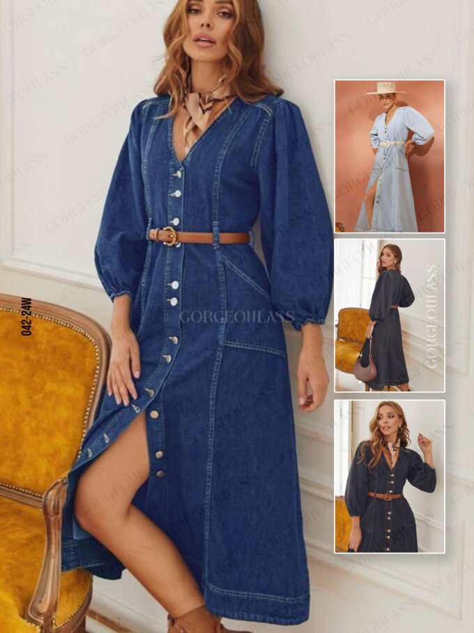 Fitted Denim Shirt Dress